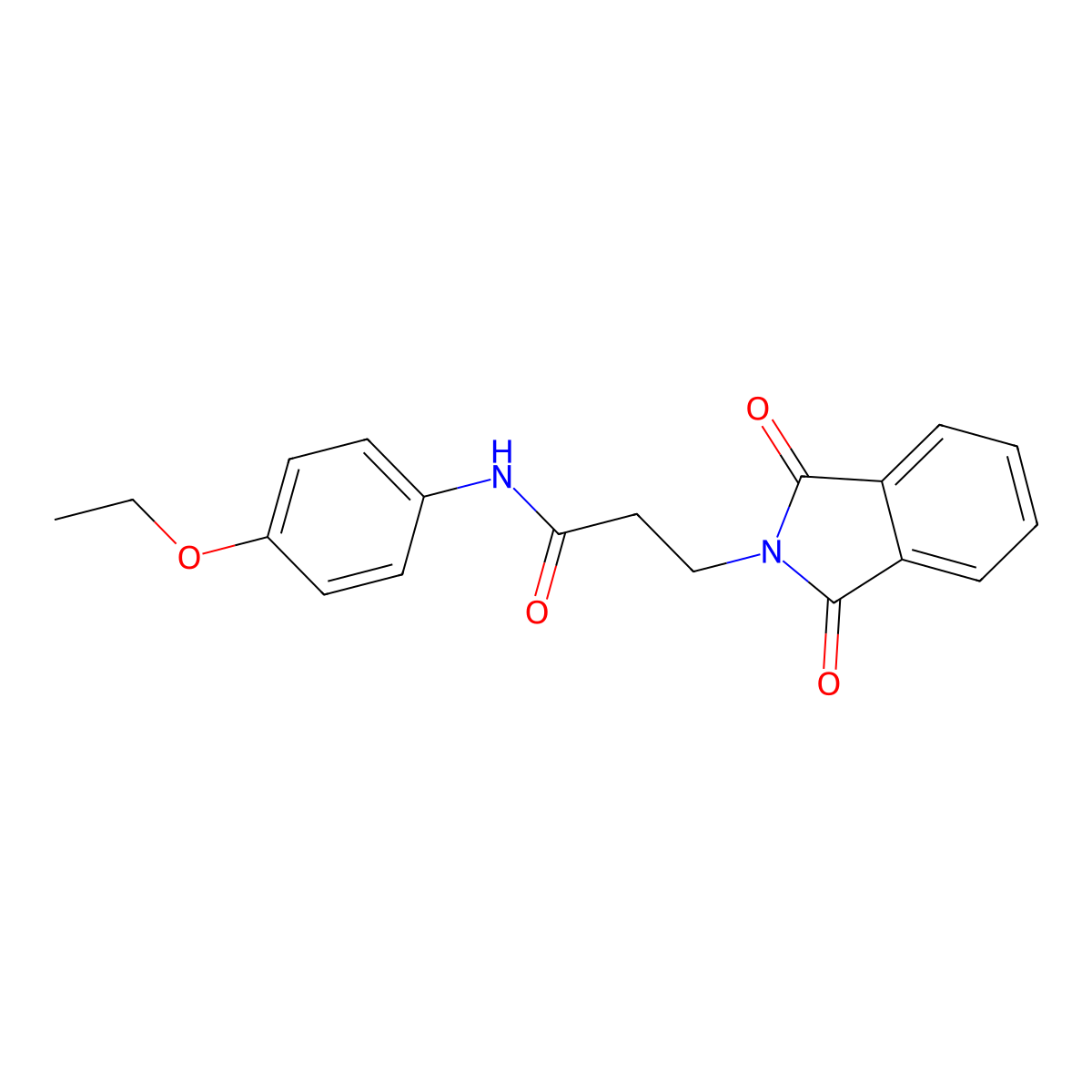 3-(1,3-Dioxo-1,3-dihydro-isoindol-2-yl)-N-(4-ethoxy-phenyl)-propionamide molecular structure, CAS 301160-34-9