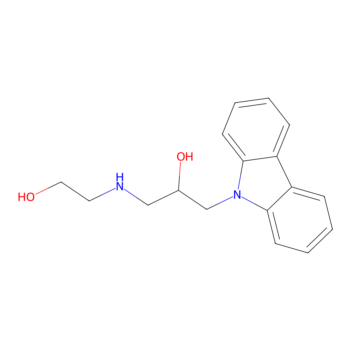 1-Carbazol-9-yl-3-(2-hydroxy-ethylamino)-propan-2-ol molecular structure, CAS 301160-68-9