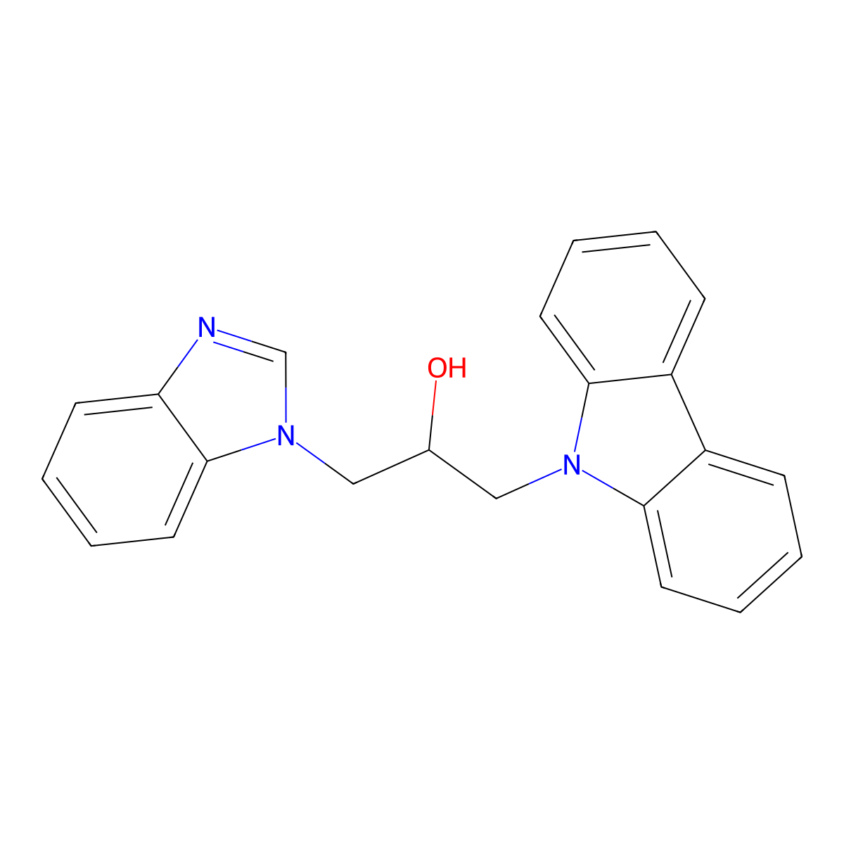 1-Benzoimidazol-1-yl-3-carbazol-9-yl-propan-2-ol molecular structure, CAS 301160-70-3