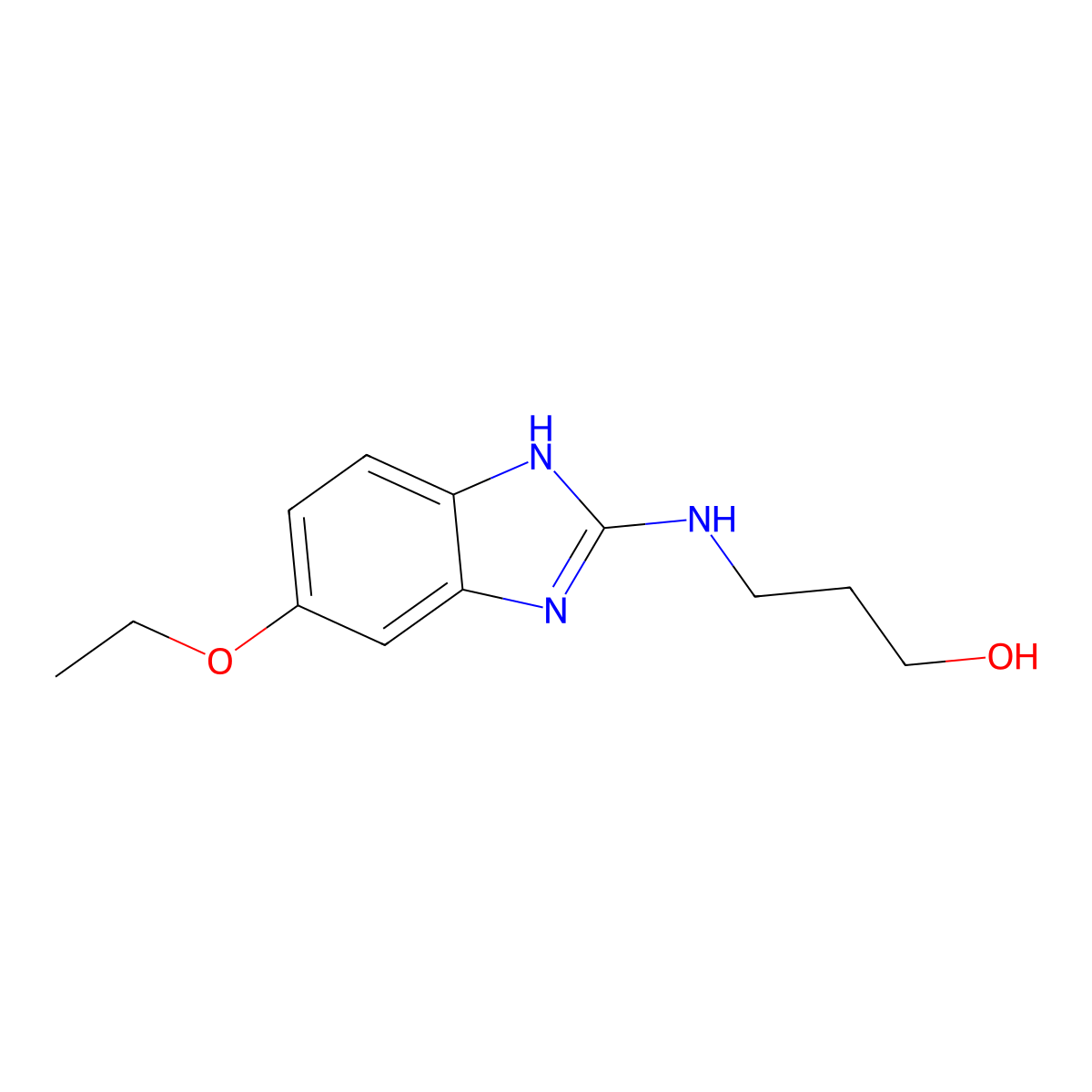 3-(5-Ethoxy-1H-benzoimidazol-2-ylamino)-propan-1-ol molecular structure, CAS 301163-46-2