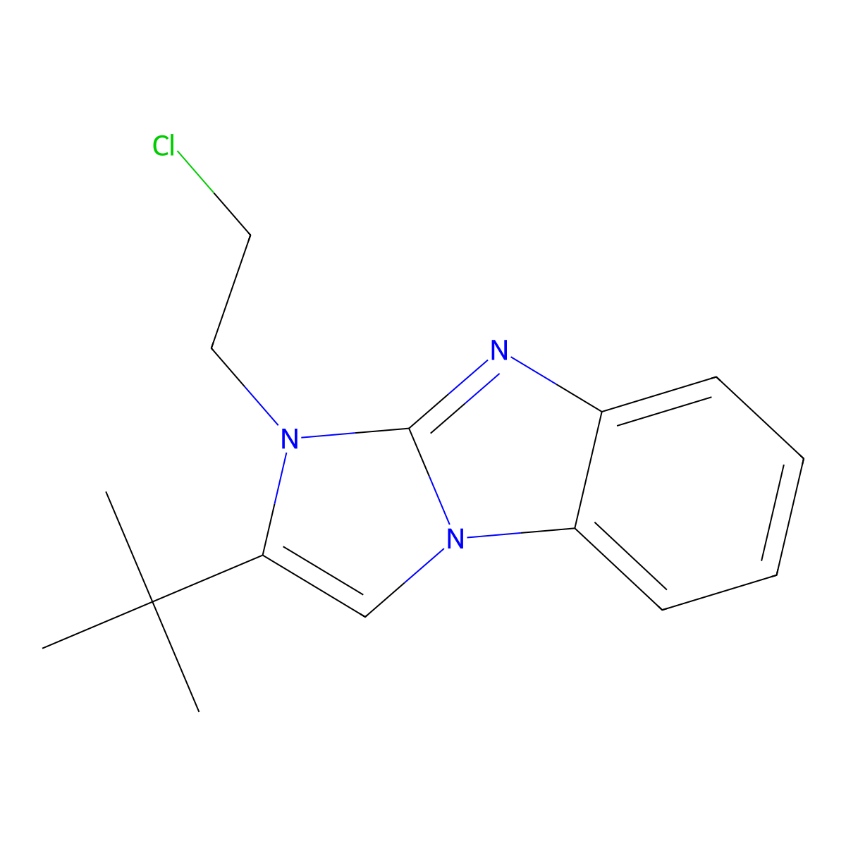 2-tert-butyl-1-(2-chloroethyl)-1H-imidazo[1,2-a]benzimidazole molecular structure, CAS 301164-08-9