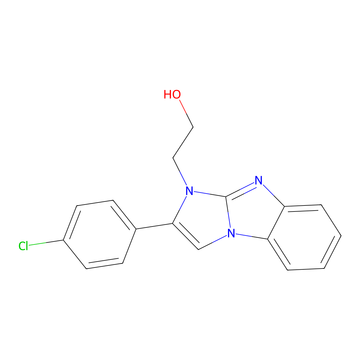 2-[2-(4-Chlorophenyl)imidazo[1,2-a]benzimidazol-3-yl]ethanol molecular structure, CAS 301164-32-9