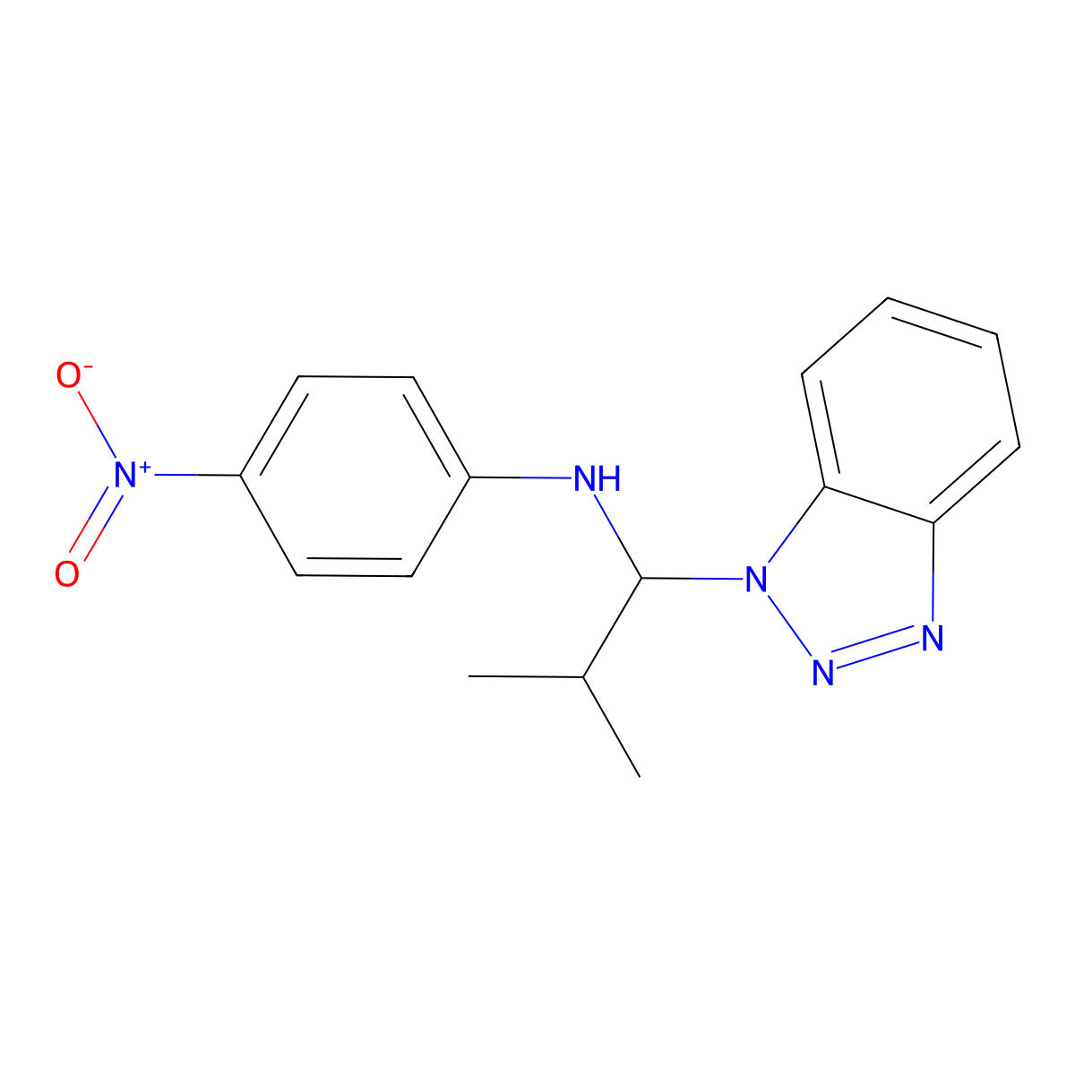 N-[1-(1H-1,2,3-Benzotriazol-1-yl)-2-methylpropyl]-4-nitroaniline molecular structure, CAS 301164-33-0