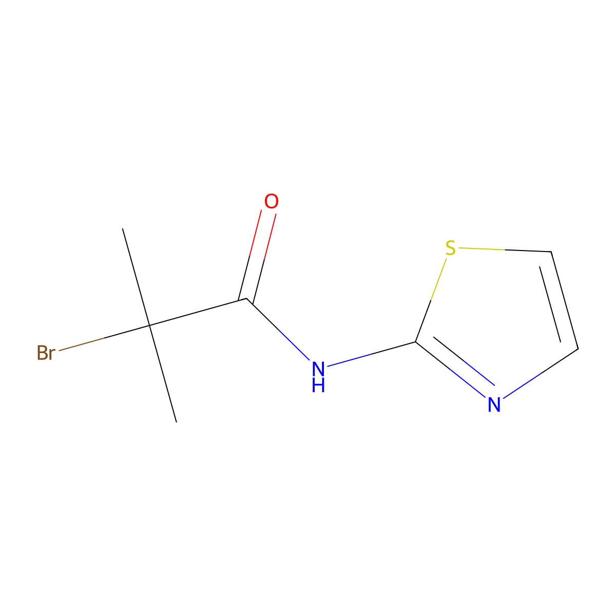 2-bromo-2-methyl-N-(1,3-thiazol-2-yl)propanamide molecular structure, CAS 301165-22-0