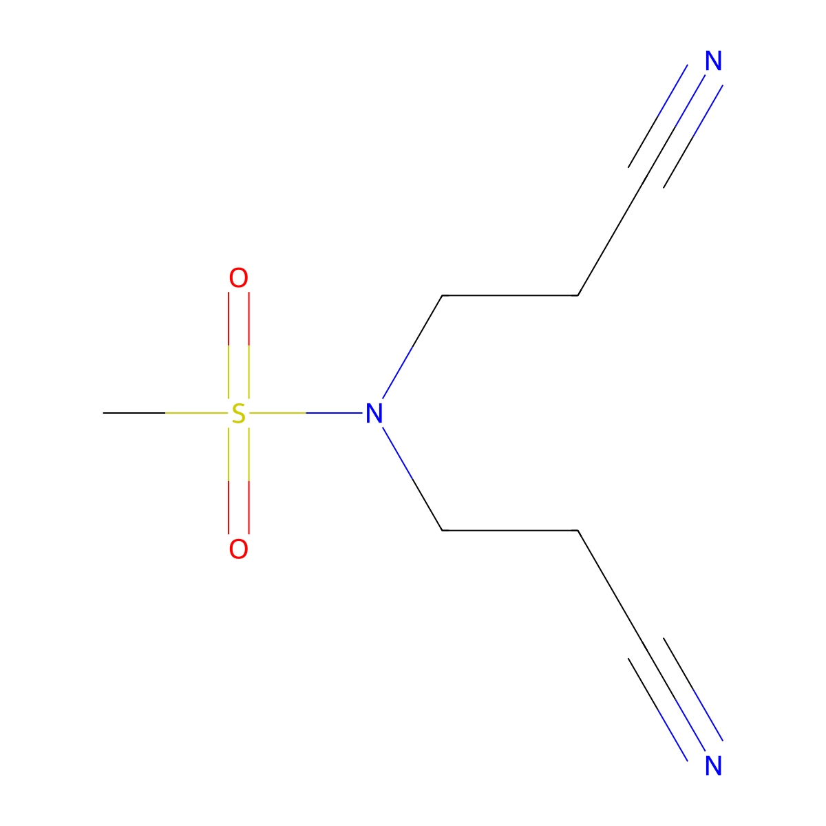 N,N-bis(2-cyanoethyl)methanesulfonamide molecular structure, CAS 301165-50-4