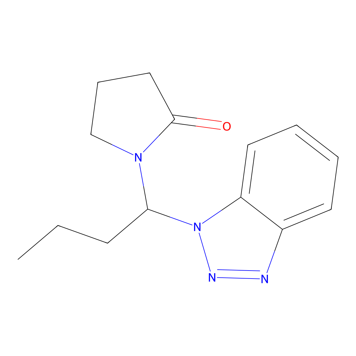 1-[1-(1H-1,2,3-Benzotriazol-1-yl)butyl]pyrrolidin-2-one molecular structure, CAS 301168-85-4