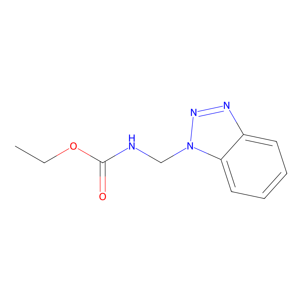 Ethyl N-(benzotriazol-1-ylmethyl)carbamate molecular structure, CAS 301168-87-6