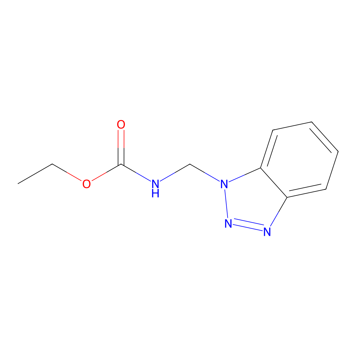 Ethyl N-(benzotriazol-1-ylmethyl)carbamate molecular structure, CAS 301168-87-6