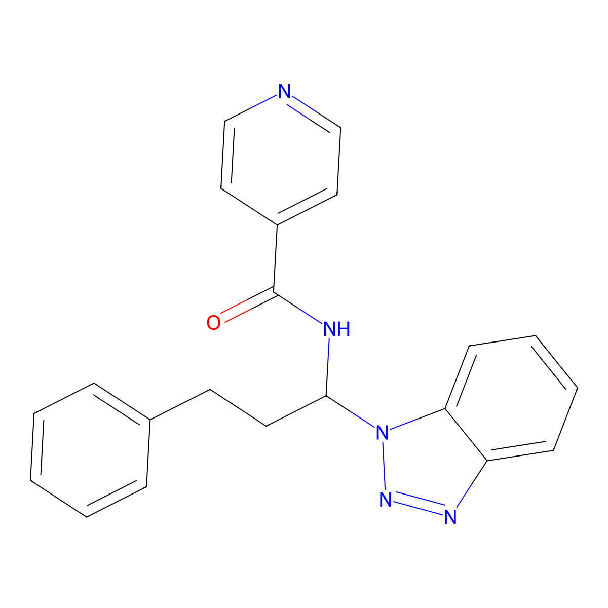 N-[1-(1H-1,2,3-Benzotriazol-1-yl)-3-phenylpropyl]pyridine-4-carboxamide molecular structure, CAS 301169-22-2