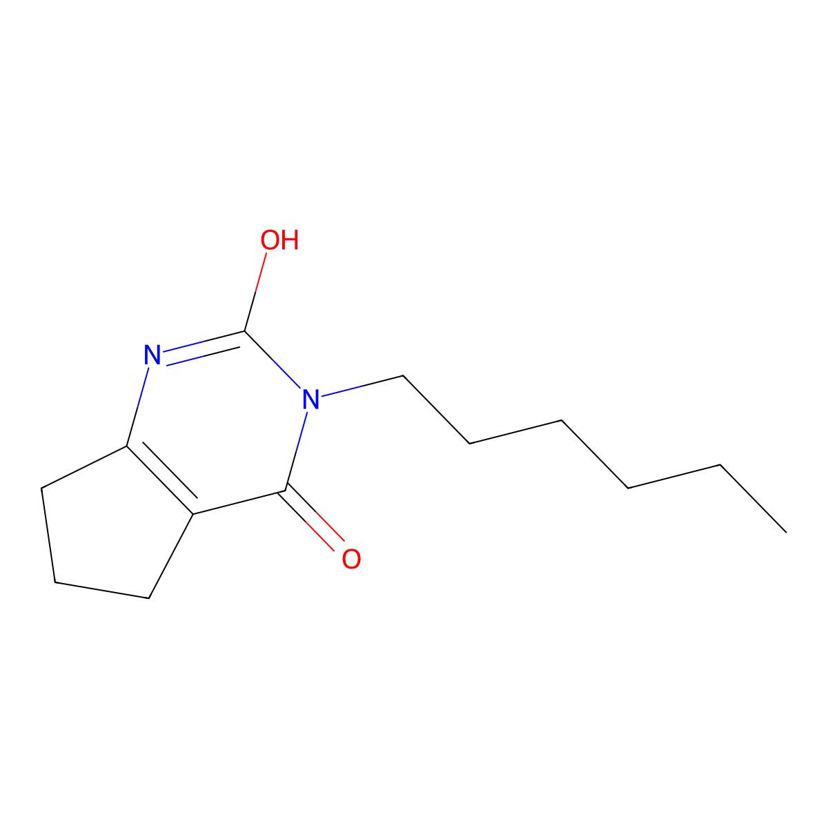 3-hexyl-6,7-dihydro-1H-cyclopenta[d]pyrimidine-2,4(3H,5H)-dione molecular structure, CAS 301169-48-2