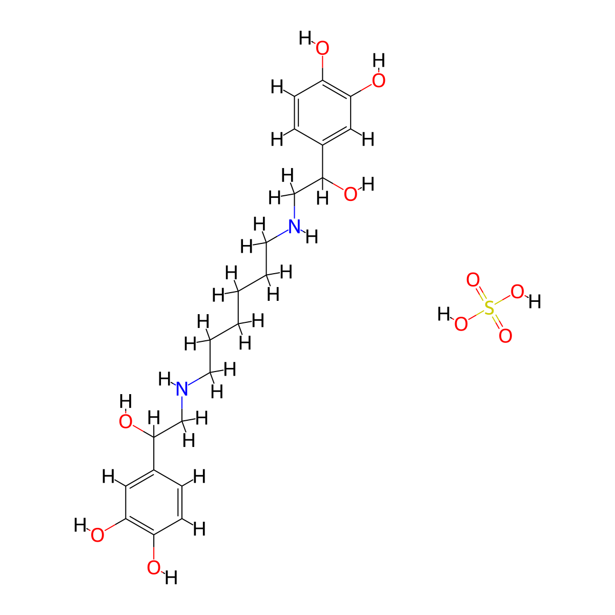 Hexoprenaline Sulfate molecular structure, CAS 30117-45-4
