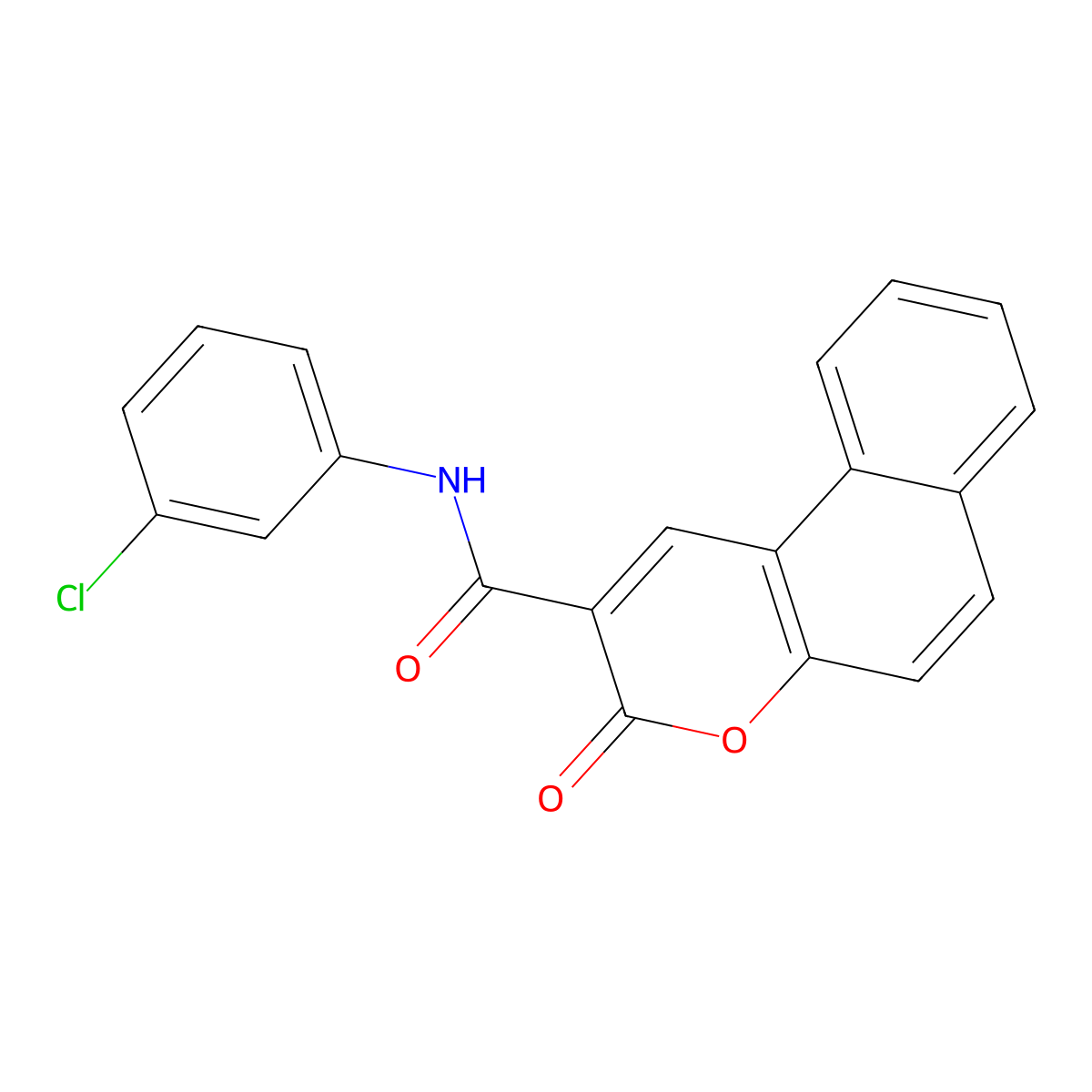 N-(3-chlorophenyl)-3-oxo-3H-benzo[f]chromene-2-carboxamide molecular structure, CAS 301171-21-1