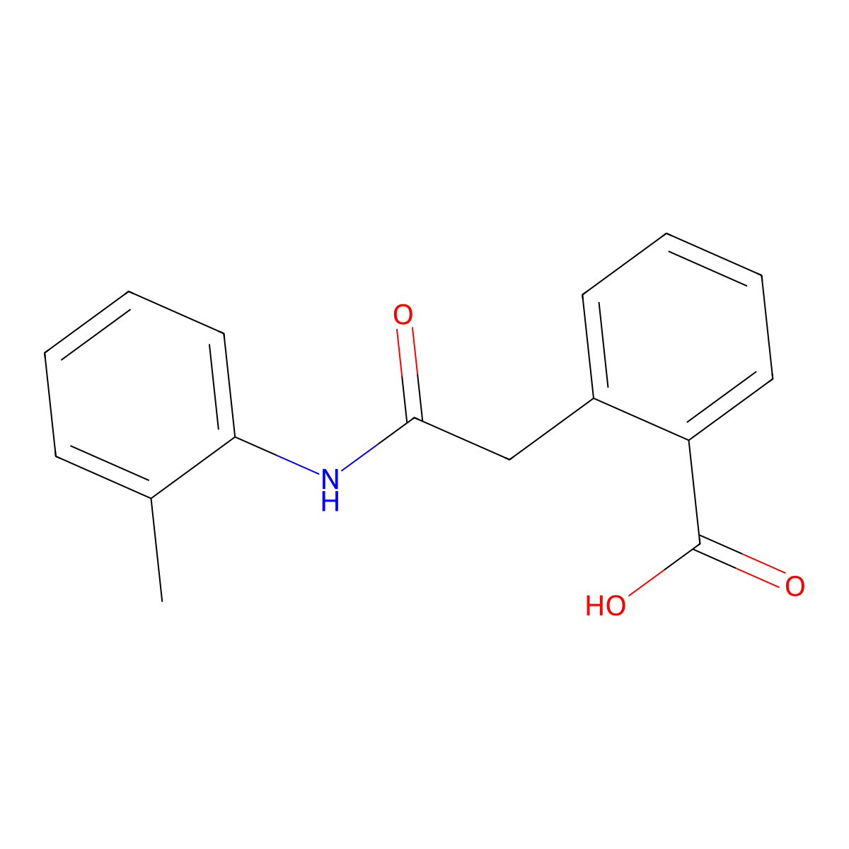 2-{[(2-Methylphenyl)carbamoyl]methyl}benzoic acid molecular structure, CAS 301172-03-2