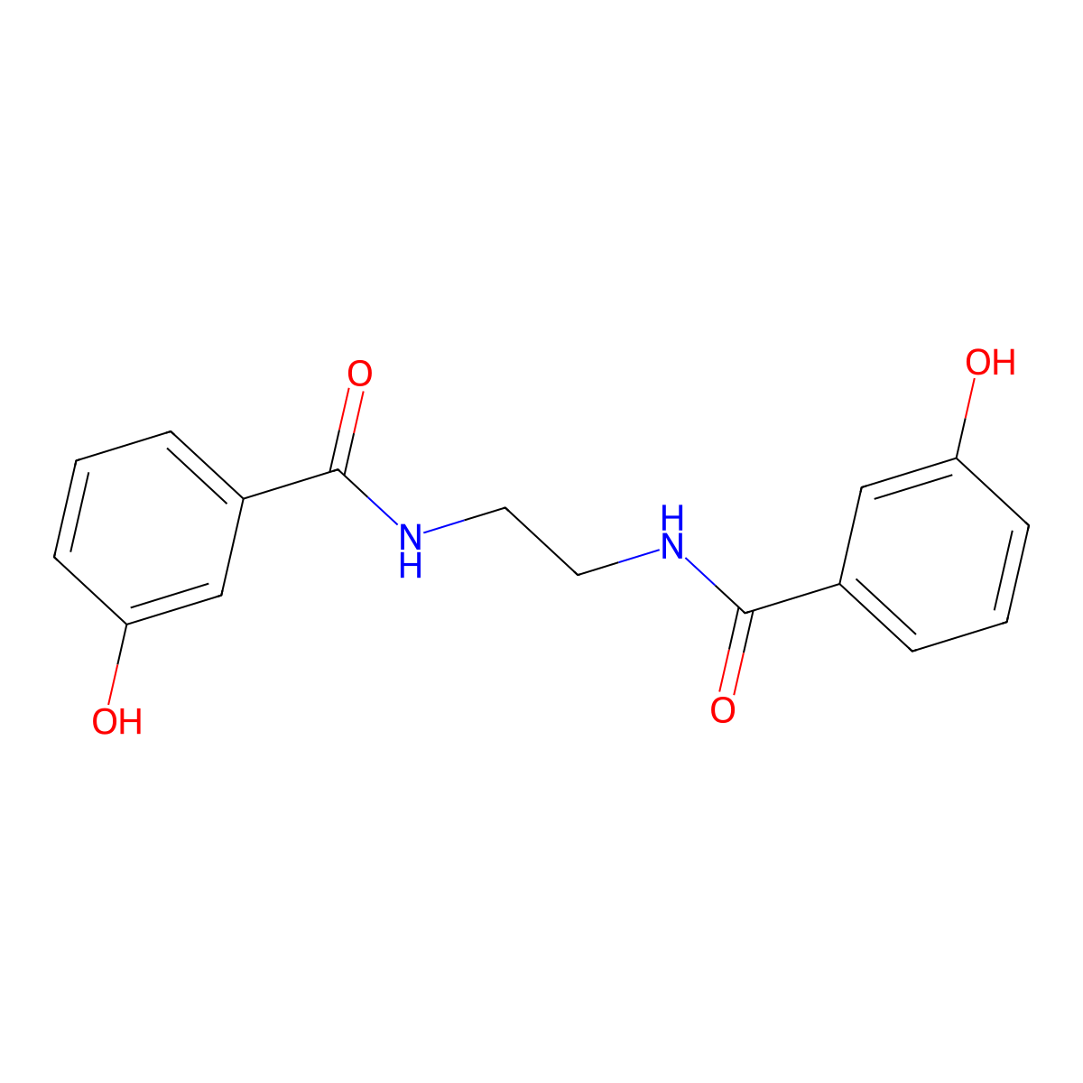 3-hydroxy-N-[2-[(3-hydroxybenzoyl)amino]ethyl]benzamide molecular structure, CAS 301172-74-7