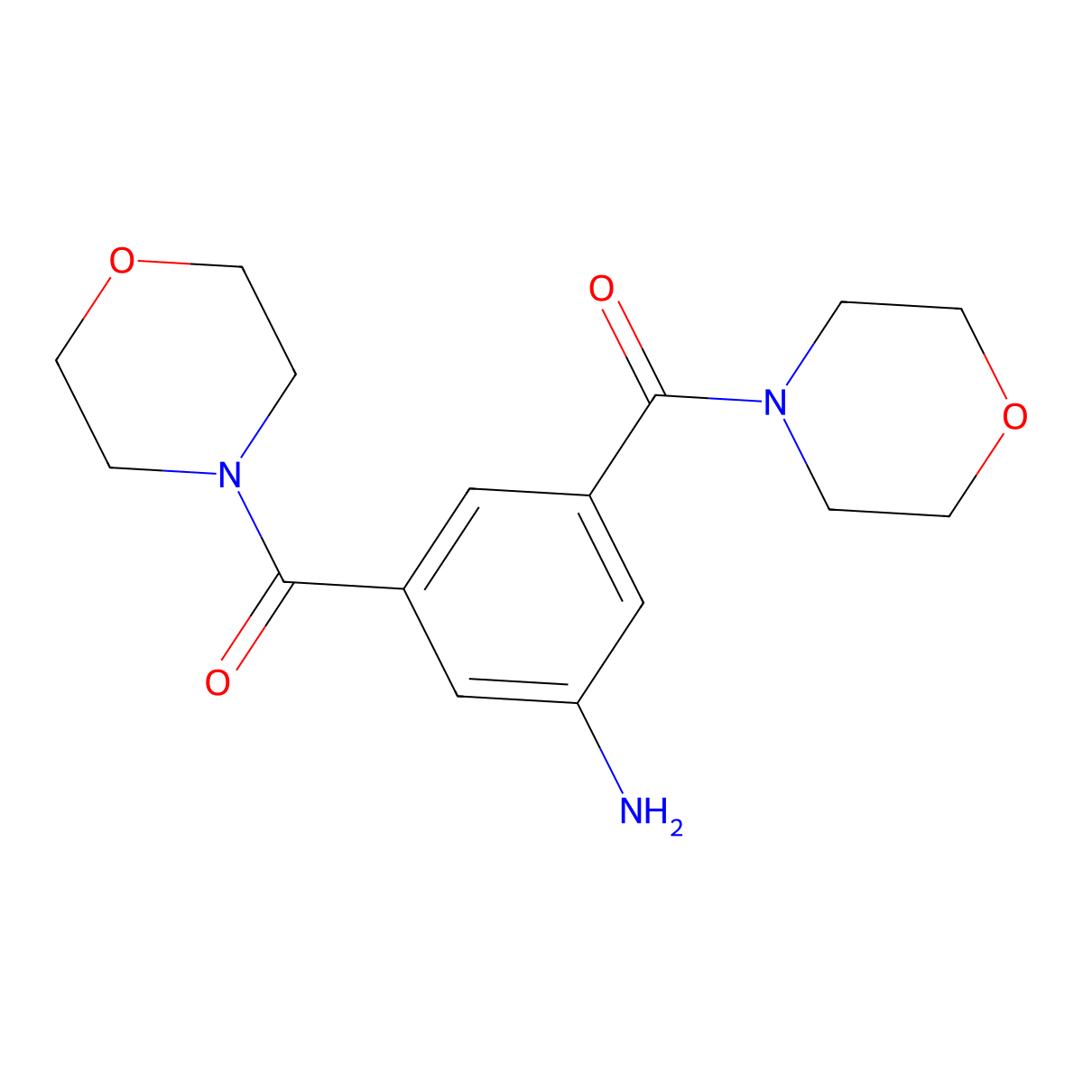 3,5-Bis(4-morpholinylcarbonyl)phenylamine molecular structure, CAS 301172-81-6