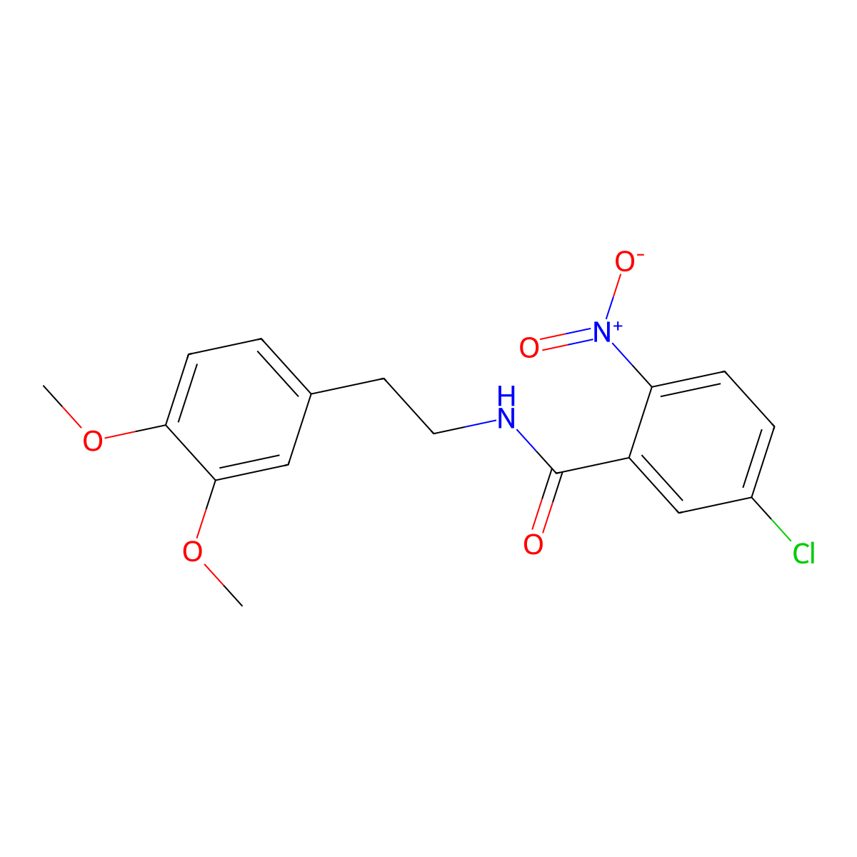 5-chloro-N-[2-(3,4-dimethoxyphenyl)ethyl]-2-nitrobenzamide molecular structure, CAS 301174-19-6