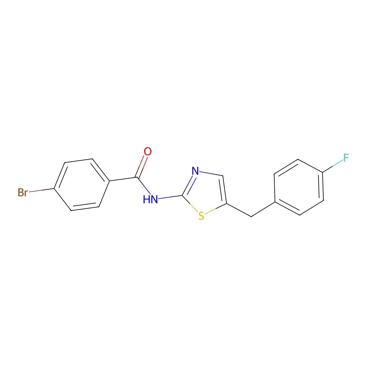 4-bromo-N-[5-(4-fluorobenzyl)-1,3-thiazol-2-yl]benzamide molecular structure, CAS 301175-64-4