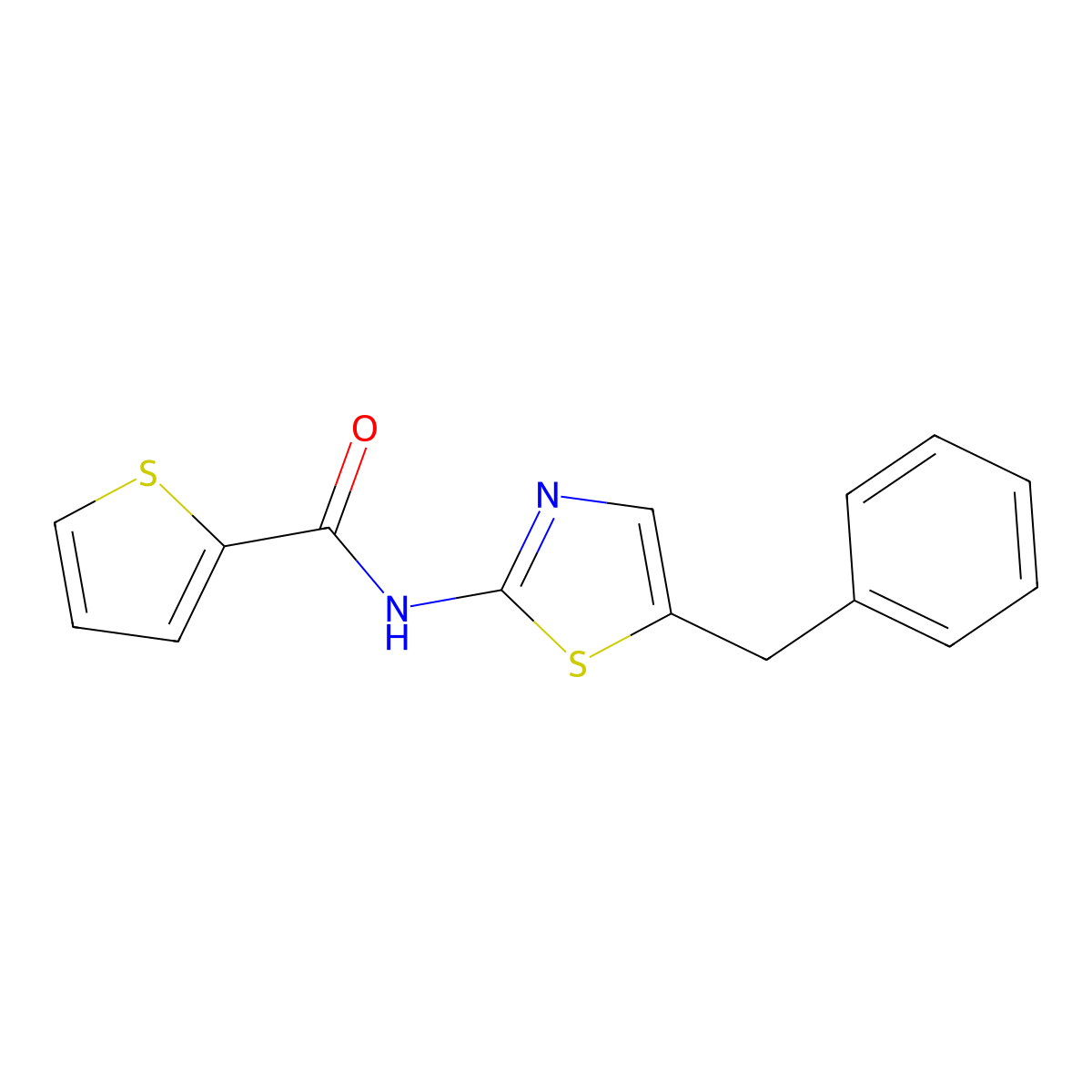 N-(5-benzyl-1,3-thiazol-2-yl)thiophene-2-carboxamide molecular structure, CAS 301176-87-4