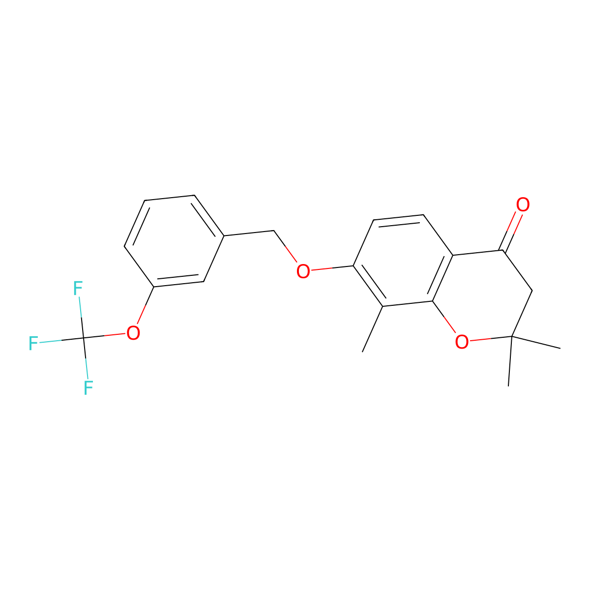 2,3-Dihydro-2,2,8-trimethyl-7-[[3-(trifluoromethoxy)phenyl]methoxy]-4H-1-benzopyran-4-one molecular structure, CAS 301177-51-5