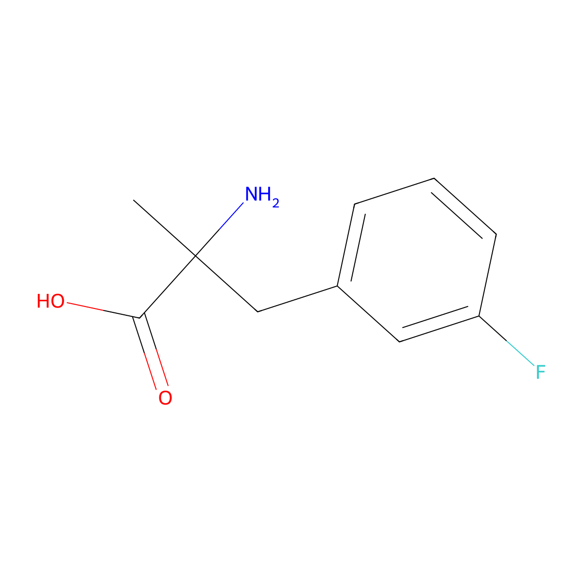2-Amino-3-(3-fluorophenyl)-2-methylpropanoic acid molecular structure, CAS 30118-14-0