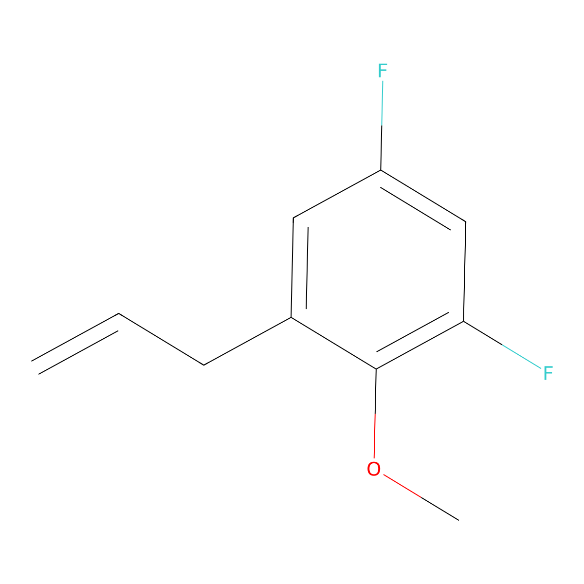 1-Allyl-3,5-difluoro-2-methoxybenzene molecular structure, CAS 301186-25-4