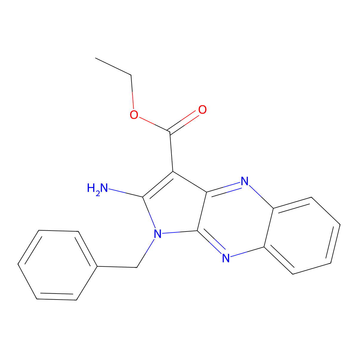 ethyl 2-amino-1-benzyl-1H-pyrrolo[2,3-b]quinoxaline-3-carboxylate molecular structure, CAS 30119-34-7