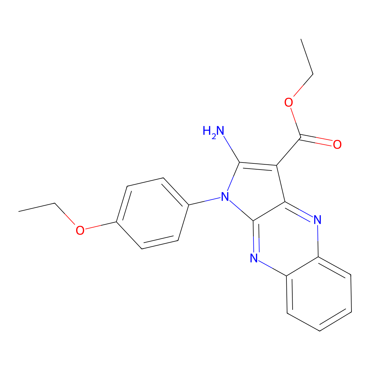 ethyl 2-amino-1-(4-ethoxyphenyl)-1H-pyrrolo[2,3-b]quinoxaline-3-carboxylate molecular structure, CAS 30119-35-8