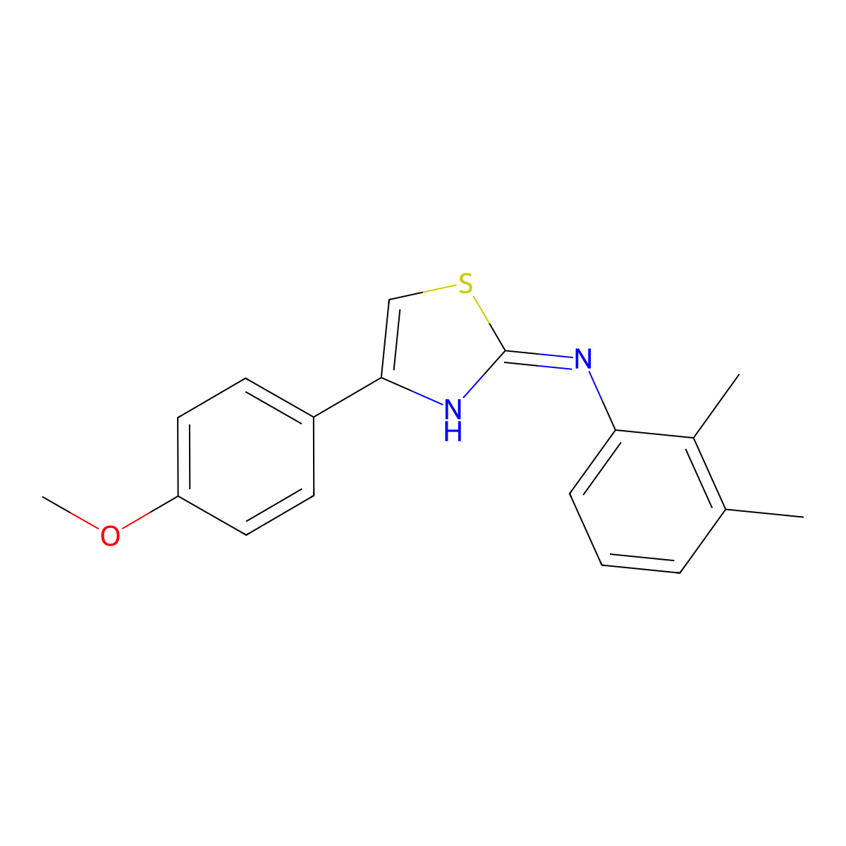 N-(2,3-dimethylphenyl)-4-(4-methoxyphenyl)-1,3-thiazol-2-amine molecular structure, CAS 301192-98-3