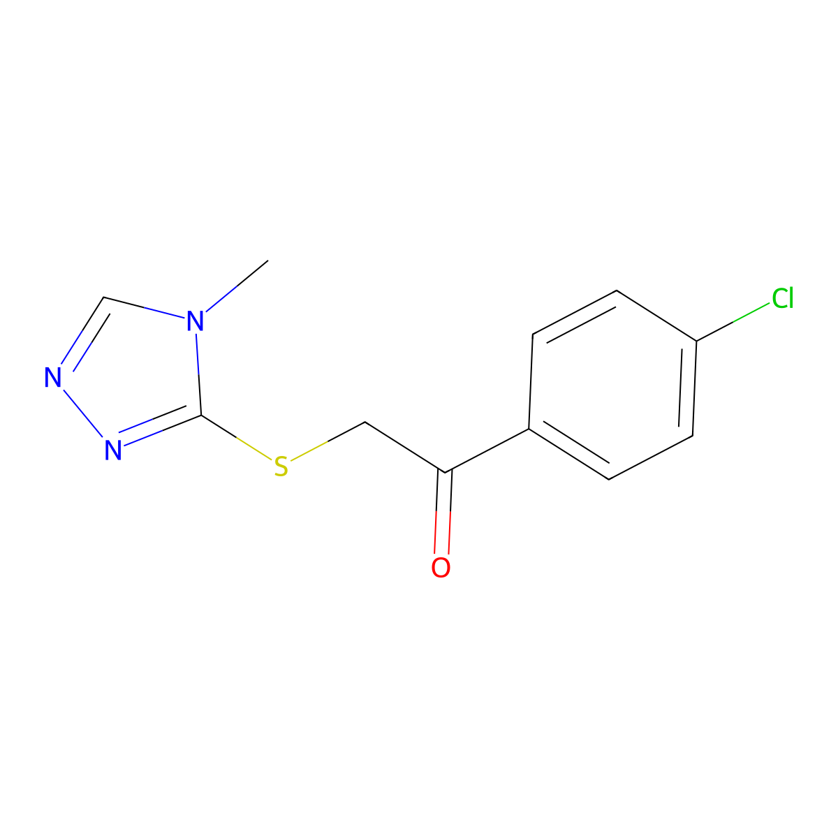 1-(4-chlorophenyl)-2-[(4-methyl-4H-1,2,4-triazol-3-yl)sulfanyl]-1-ethanone molecular structure, CAS 301193-48-6