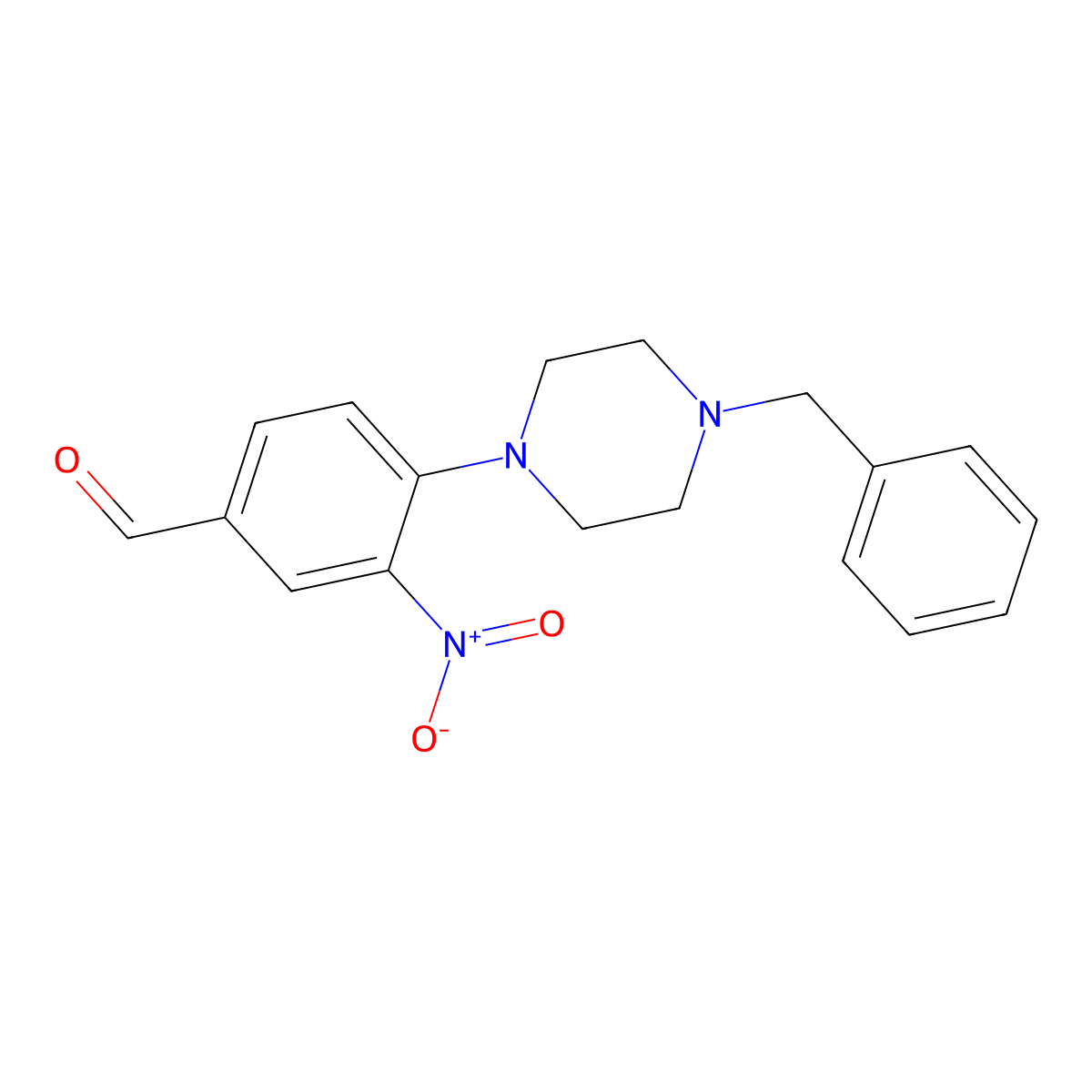4-(4-Benzylpiperazin-1-yl)-3-nitrobenzaldehyde molecular structure, CAS 301193-53-3