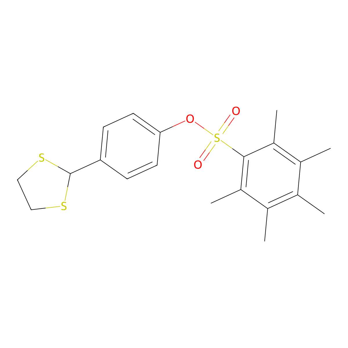4-(1,3-Dithiolan-2-yl)phenyl 2,3,4,5,6-pentamethylbenzenesulfonate molecular structure, CAS 301193-54-4