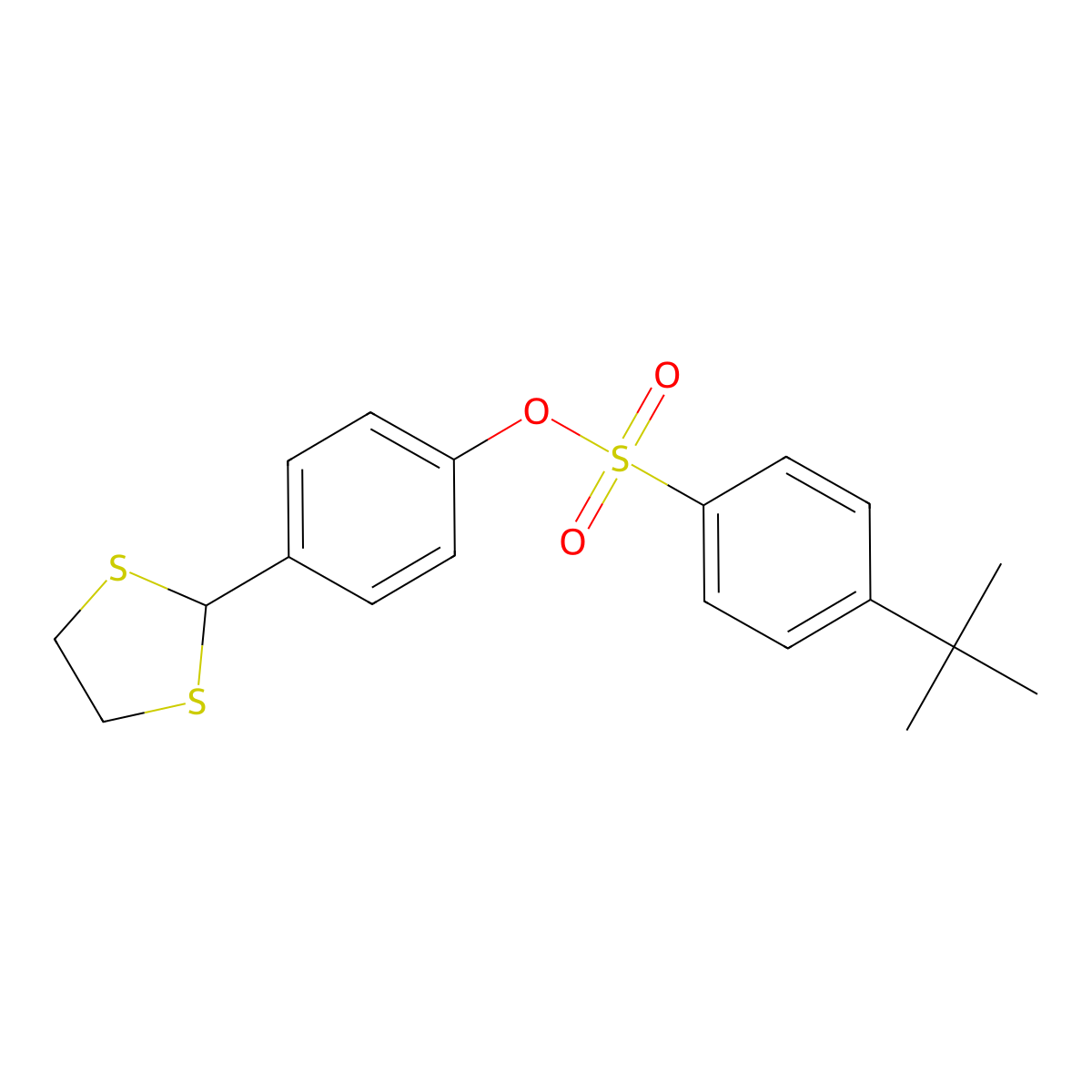 4-(1,3-Dithiolan-2-yl)phenyl 4-(tert-butyl)benzenesulfonate molecular structure, CAS 301193-55-5