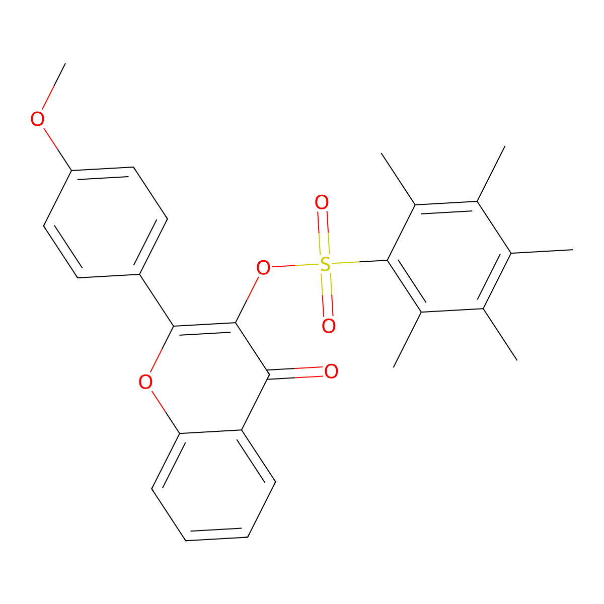 2-(4-methoxyphenyl)-4-oxo-4H-chromen-3-yl 2,3,4,5,6-pentamethylbenzenesulfonate molecular structure, CAS 301193-63-5