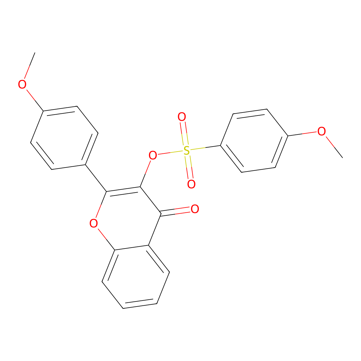 2-(4-methoxyphenyl)-4-oxo-4H-chromen-3-yl 4-methoxybenzenesulfonate molecular structure, CAS 301193-65-7