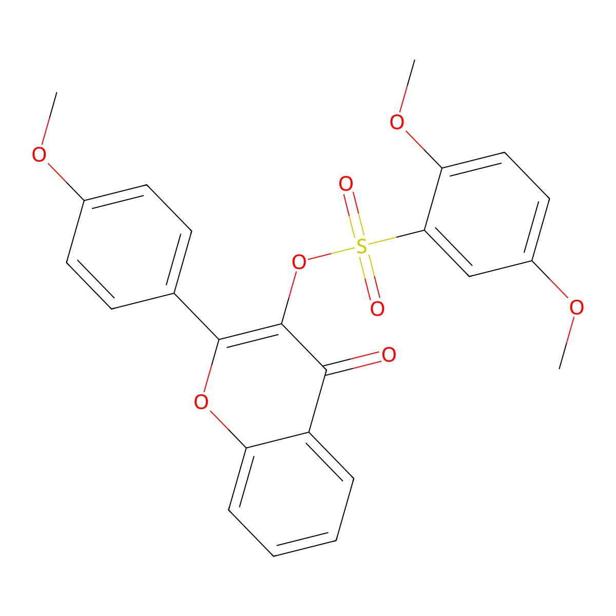 2-(4-methoxyphenyl)-4-oxo-4H-chromen-3-yl 2,5-dimethoxybenzenesulfonate molecular structure, CAS 301193-69-1