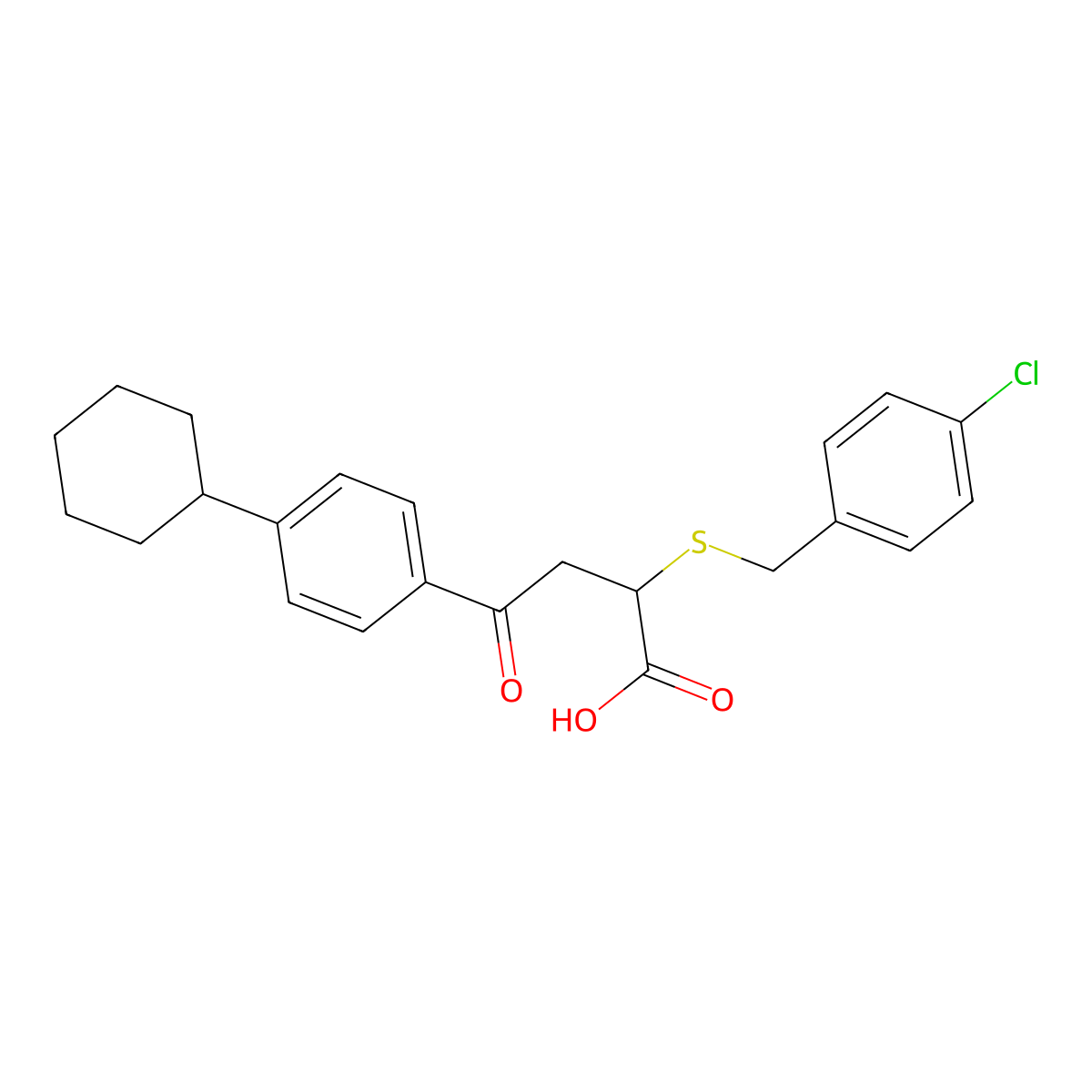 2-((4-Chlorobenzyl)sulfanyl)-4-(4-cyclohexylphenyl)-4-oxobutanoic acid molecular structure, CAS 301193-71-5
