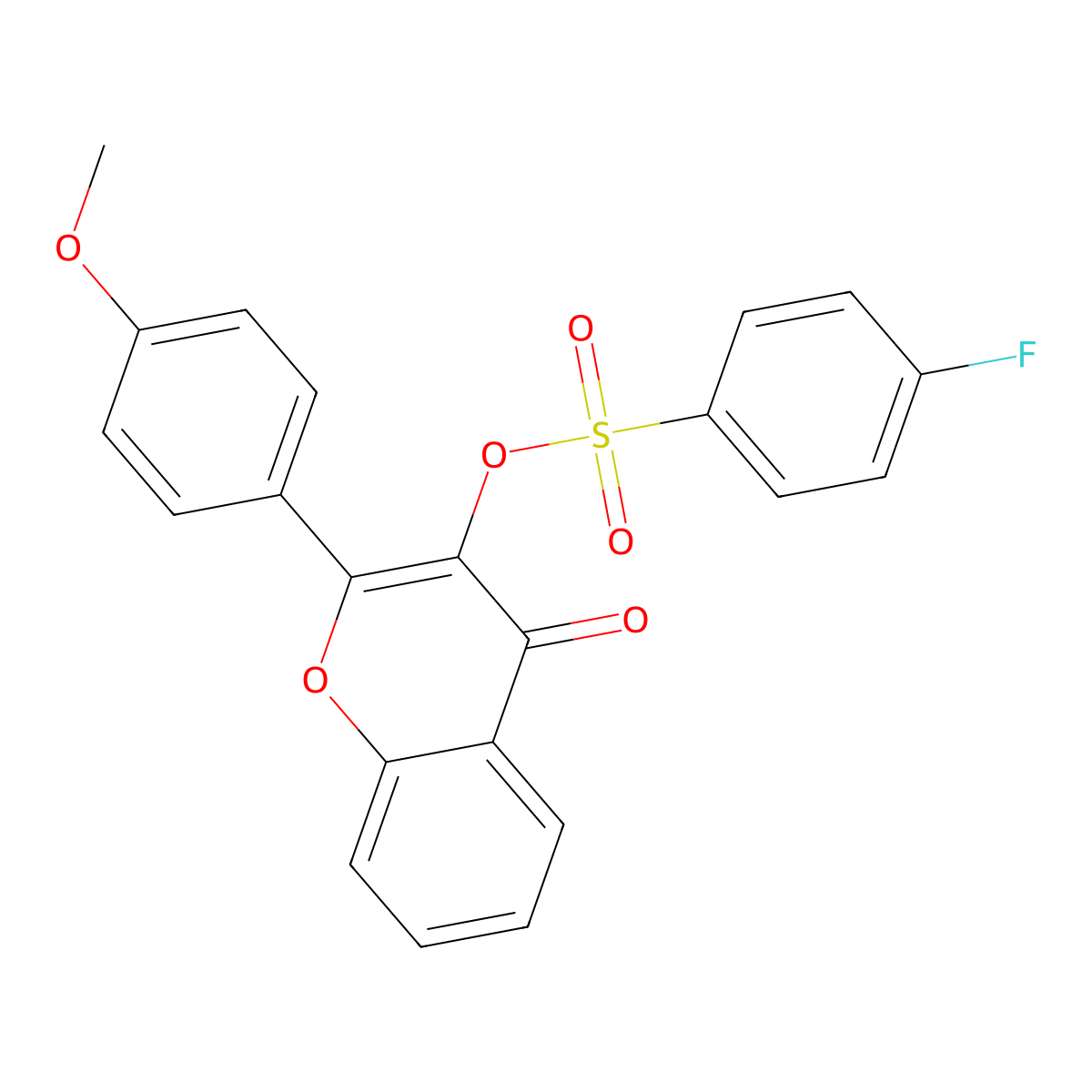 2-(4-methoxyphenyl)-4-oxo-4H-chromen-3-yl 4-fluorobenzenesulfonate molecular structure, CAS 301193-72-6