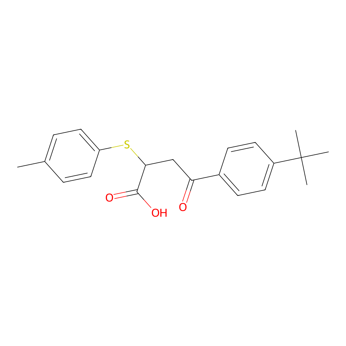 4-[4-(Tert-butyl)phenyl]-2-[(4-methylphenyl)sulfanyl]-4-oxobutanoic acid molecular structure, CAS 301193-76-0