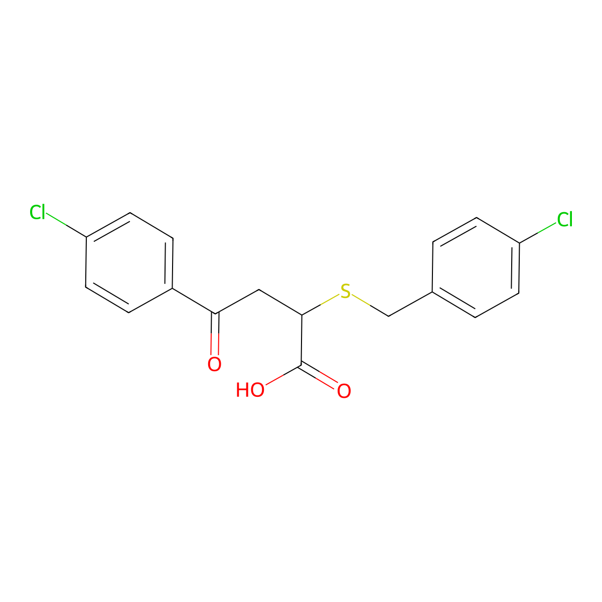 2-[(4-Chlorobenzyl)sulfanyl]-4-(4-chlorophenyl)-4-oxobutanoic acid molecular structure, CAS 301193-78-2