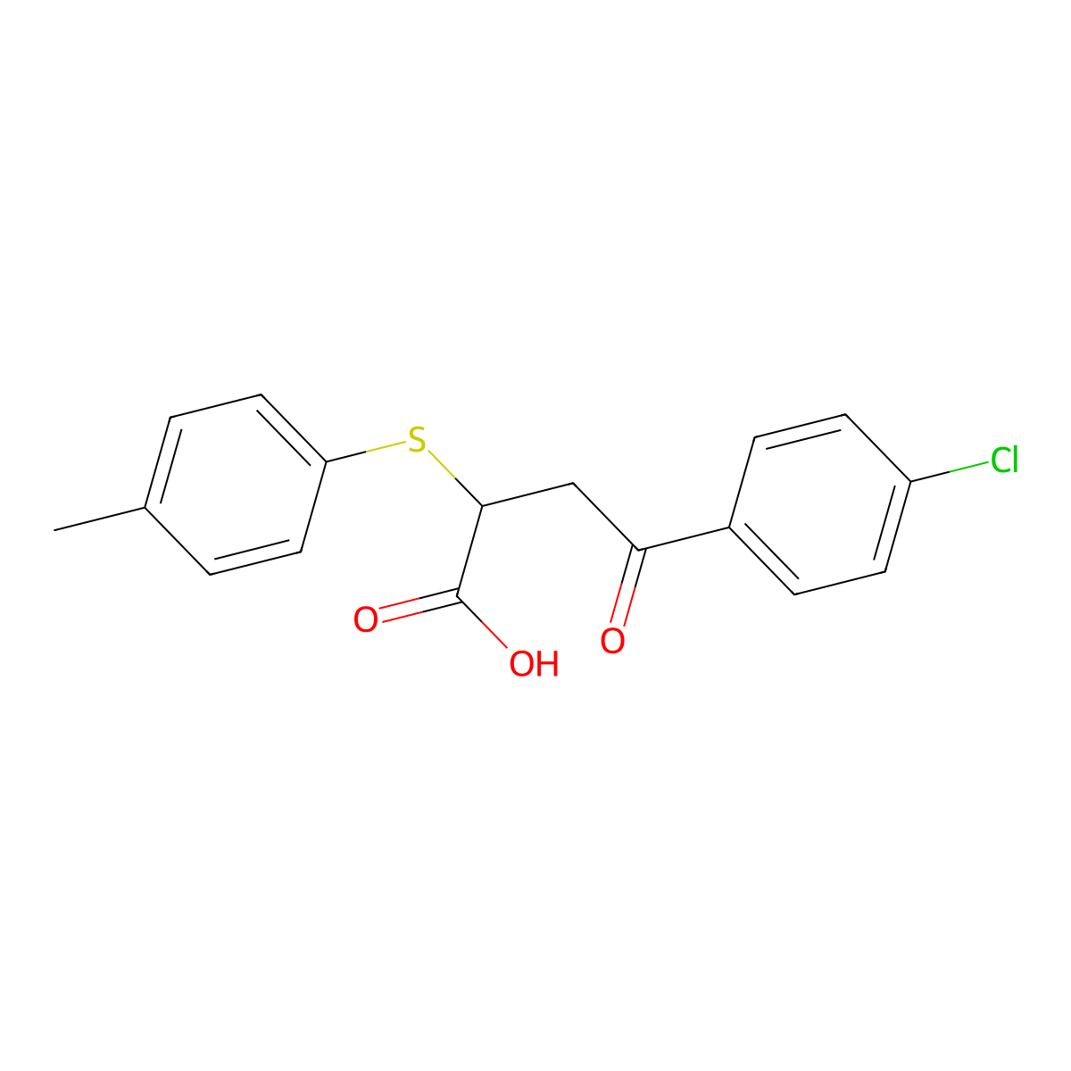 4-(4-Chlorophenyl)-2-[(4-methylphenyl)sulfanyl]-4-oxobutanoic acid molecular structure, CAS 301193-79-3