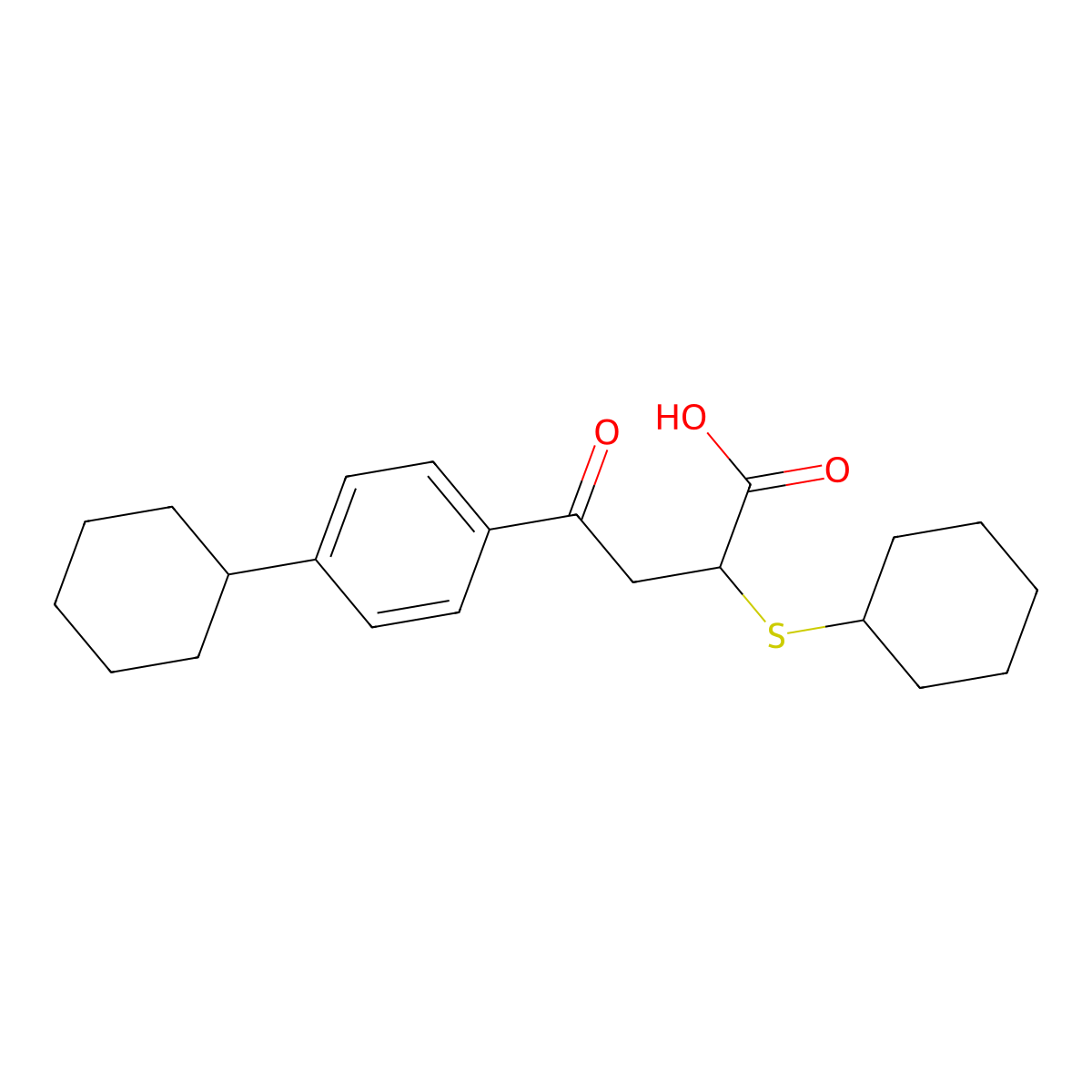 4-(4-Cyclohexylphenyl)-2-(cyclohexylsulfanyl)-4-oxobutanoic acid molecular structure, CAS 301193-82-8