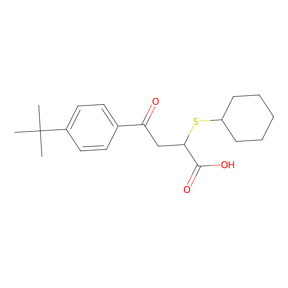 4-(4-(Tert-butyl)phenyl)-2-(cyclohexylsulfanyl)-4-oxobutanoic acid molecular structure, CAS 301193-85-1