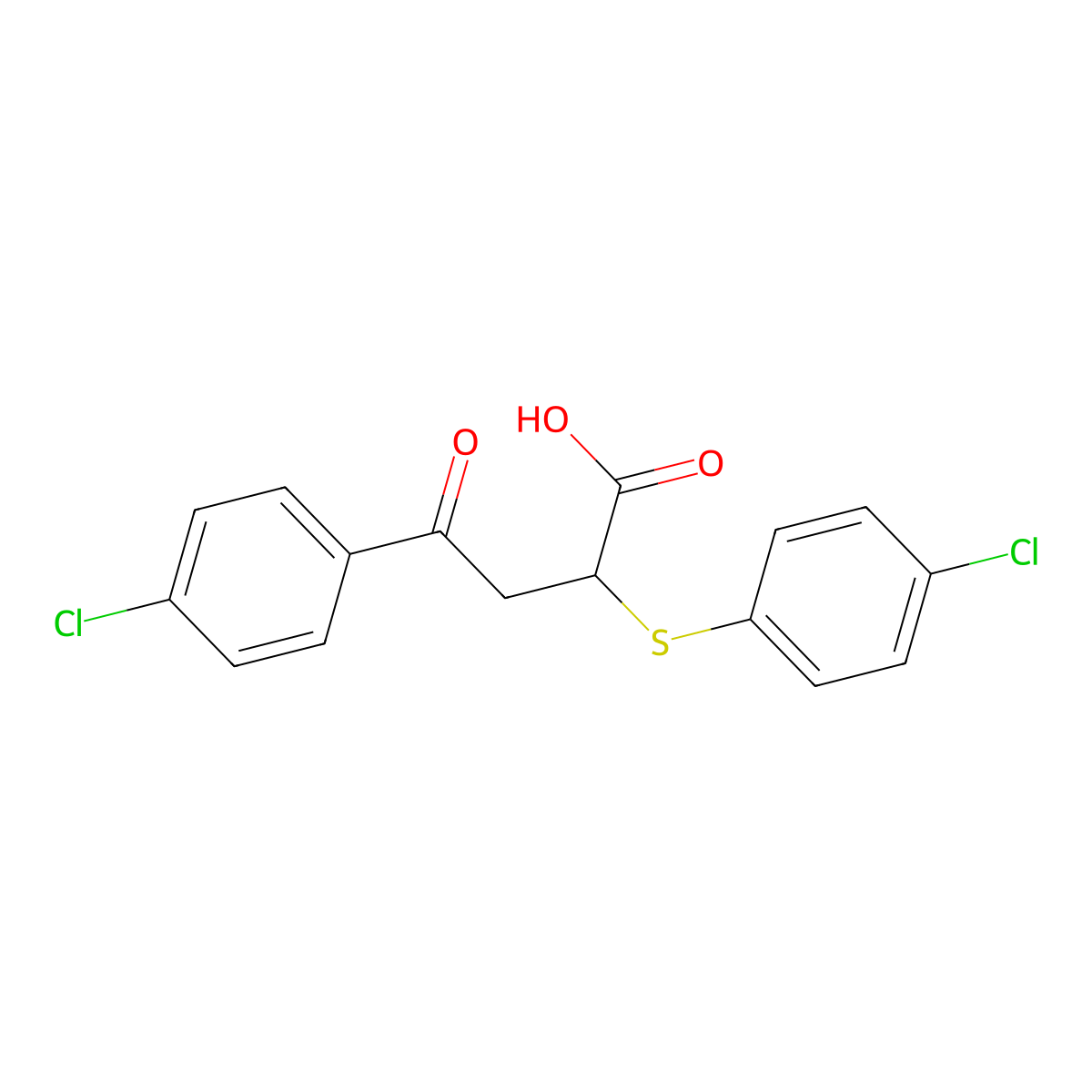 4-(4-Chlorophenyl)-2-[(4-chlorophenyl)sulfanyl]-4-oxobutanoic acid molecular structure, CAS 301193-87-3
