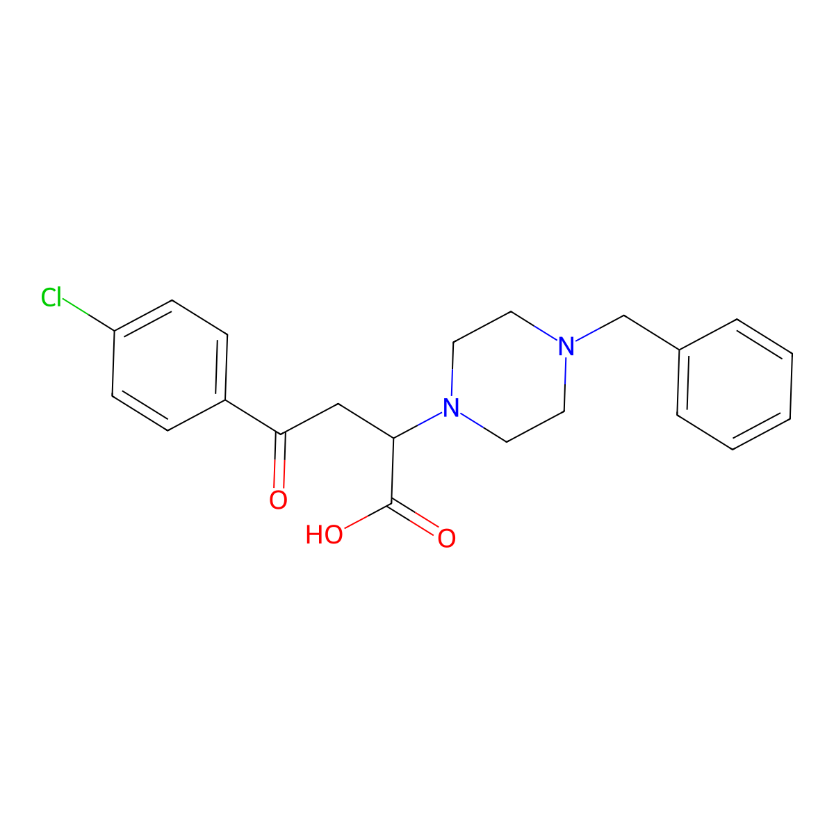 2-(4-Benzylpiperazino)-4-(4-chlorophenyl)-4-oxobutanoic acid molecular structure, CAS 301193-88-4