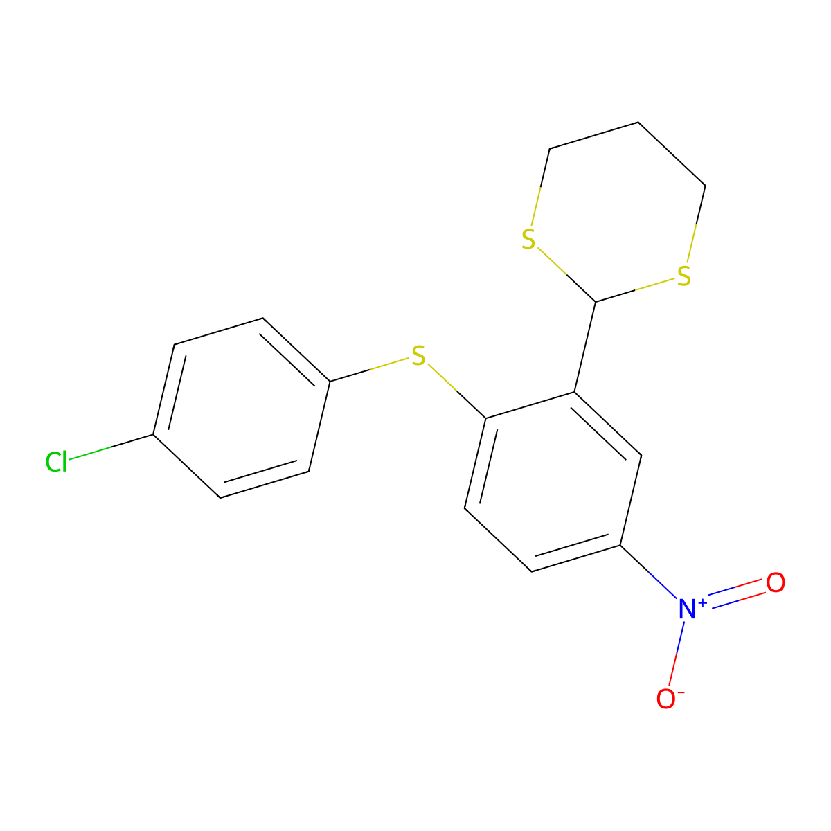 2-{2-[(4-Chlorophenyl)sulfanyl]-5-nitrophenyl}-1,3-dithiane molecular structure, CAS 301193-93-1