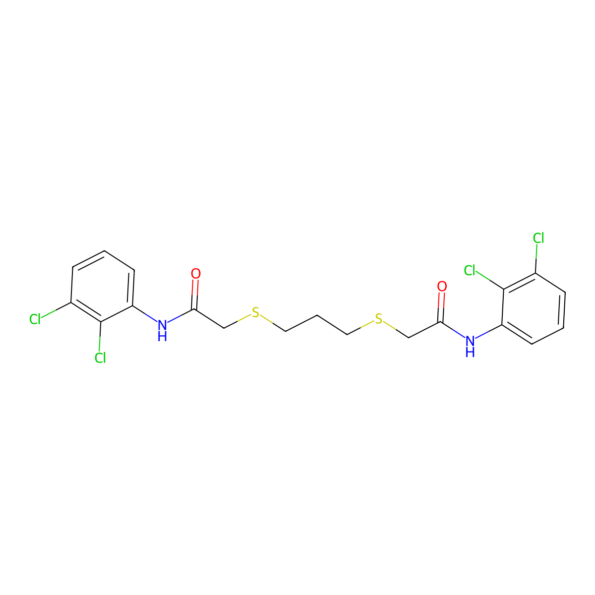 2-((3-((2-(2,3-Dichloroanilino)-2-oxoethyl)sulfanyl)propyl)sulfanyl)-N-(2,3-dichlorophenyl)acetamide molecular structure, CAS 301193-94-2