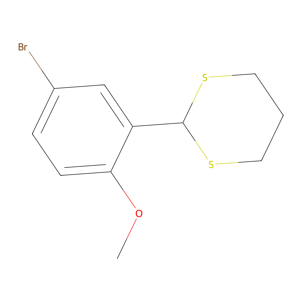 2-(5-Bromo-2-methoxyphenyl)-1,3-dithiane molecular structure, CAS 301194-01-4