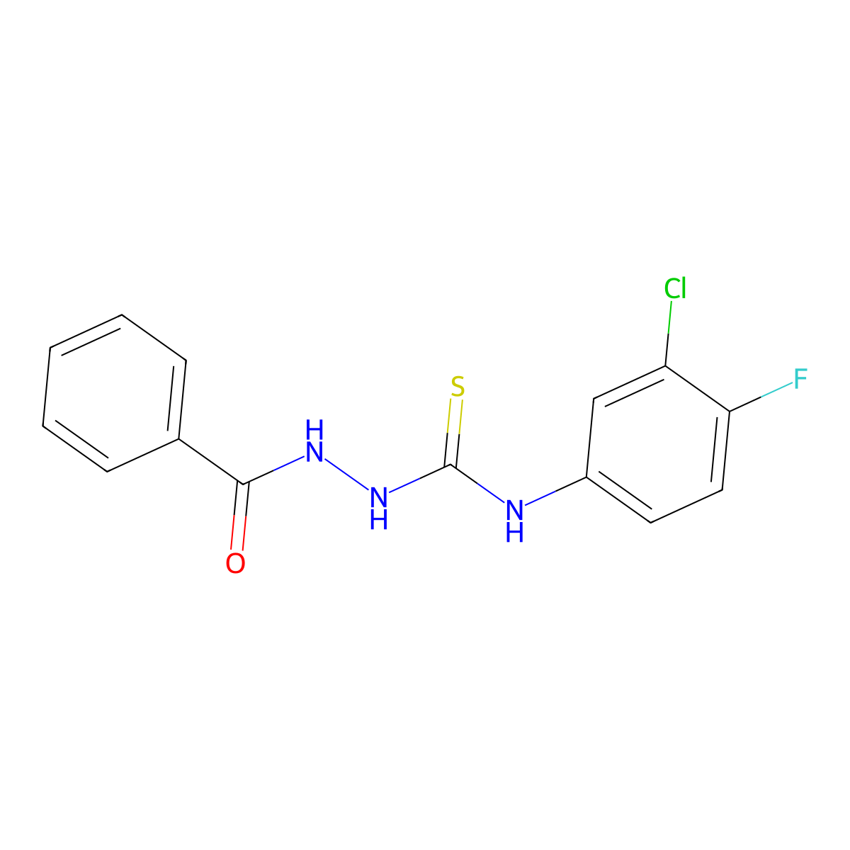 2-benzoyl-N-(3-chloro-4-fluorophenyl)-1-hydrazinecarbothioamide molecular structure, CAS 301194-09-2
