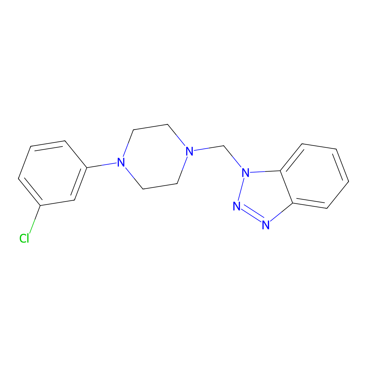 1-[[4-(3-Chlorophenyl)piperazin-1-yl]methyl]benzotriazole molecular structure, CAS 301194-17-2
