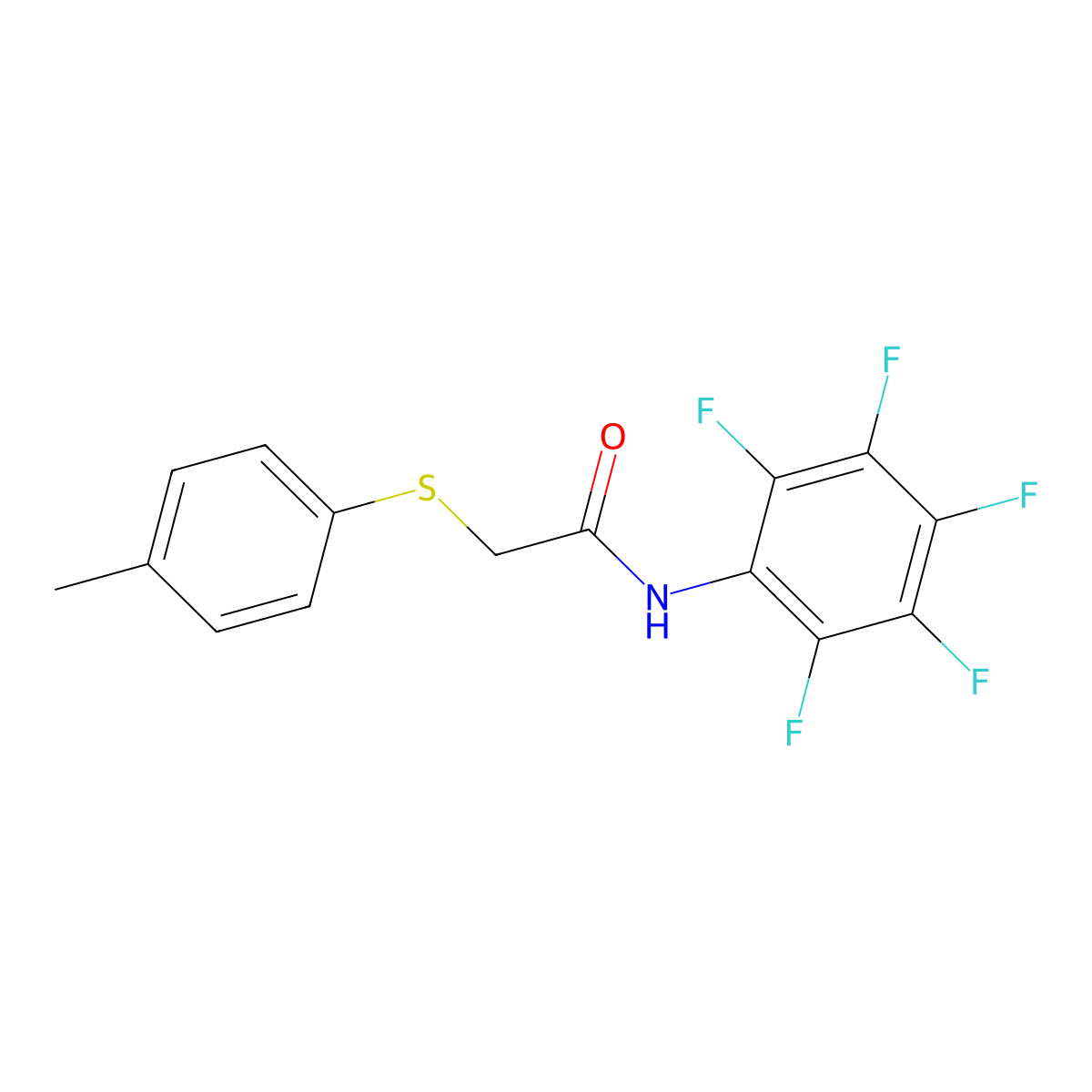 2-((4-Methylphenyl)sulfanyl)-N-(2,3,4,5,6-pentafluorophenyl)acetamide molecular structure, CAS 301194-19-4